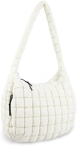 Quilted Puffer Tote Bag Purse Puffy Crossbody Shoulder Bag,Lightweight Nylon Hobo Bag Puffer Carr... | Amazon (US)