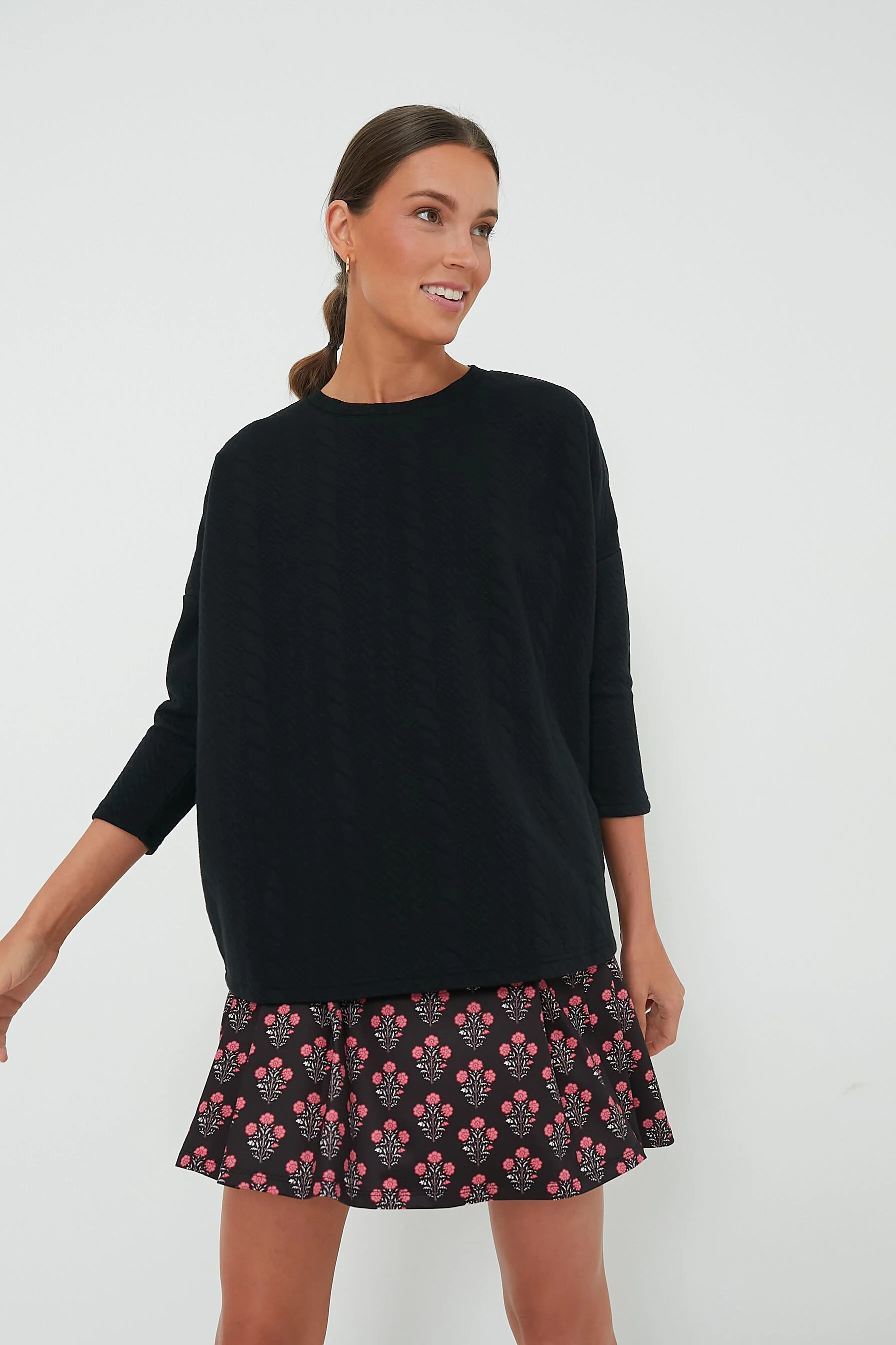 Black Cable Ally Swing Sweatshirt | Tuckernuck (US)