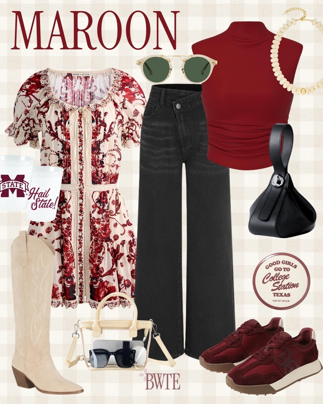 Looking for the perfect gameday outfit? I pulled together this maroon look with pieces that are equal parts cute and game-day approved!!

Gameday outfit • football style • tailgate outfit • SEC gameday • stadium style • football fashion 

 #LTKootd #LTKSeasonal