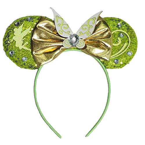 Viwind Bow Ear Headbands for Women, Sequin Tinker Bell Mouse Ear Headbands for Adult | Amazon (US)