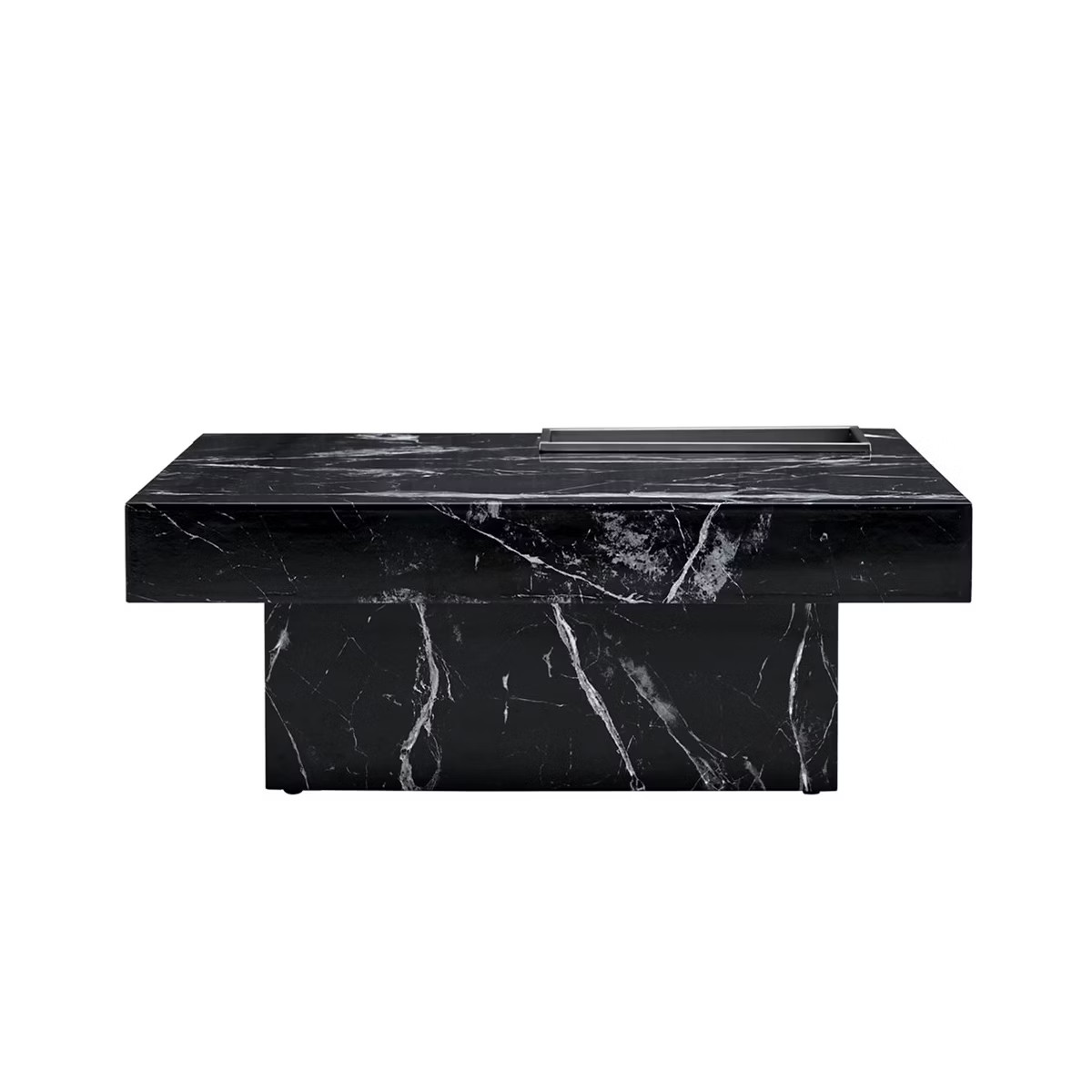 Coffee Table, Square Modern Center Table With Black Faux Marble Patterns Mid Century Side End Tab... | Target