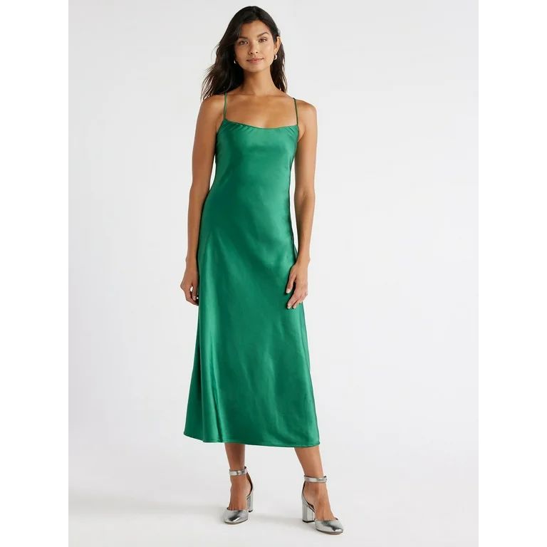 Free Assembly Women's Sleeveless Midi Slip Dress, Sizes XS-XXXL | Walmart (US)