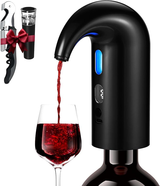3-in-1 Electric Wine Aerator, Decanter & Dispenser Set – USB Rechargeable Automatic Wine Pourer... | Amazon (US)