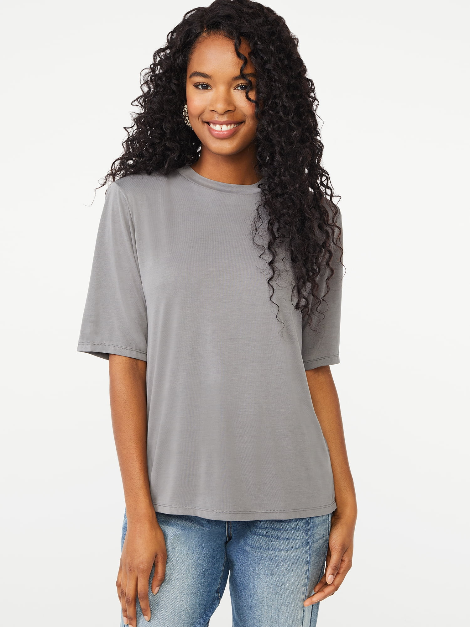 Scoop Women's Shoulder Pad T-Shirt | Walmart (US)