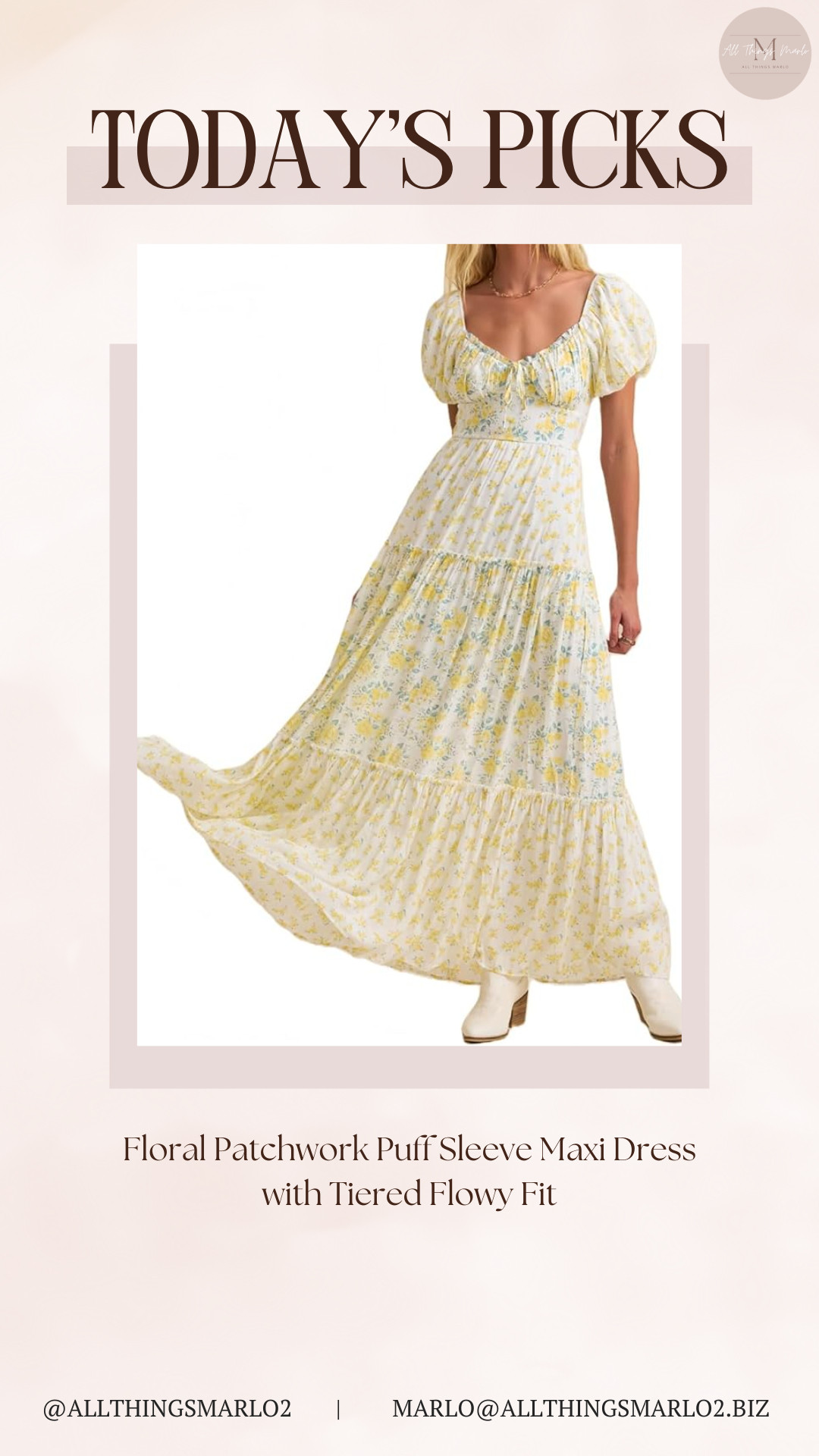 Floral Patchwork Puff Sleeve Maxi Dress with Tiered Flowy Fit 

 #LTKSeasonal #LTKWorkwear #LTKTravel