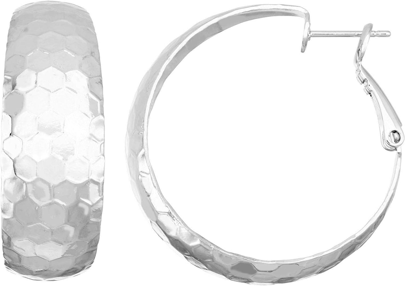 Amazon.com: Womens Ladies Fashion Accessories Jewelry Rhodium Plated Polished 30mm x 8mm Machine ... | Amazon (US)