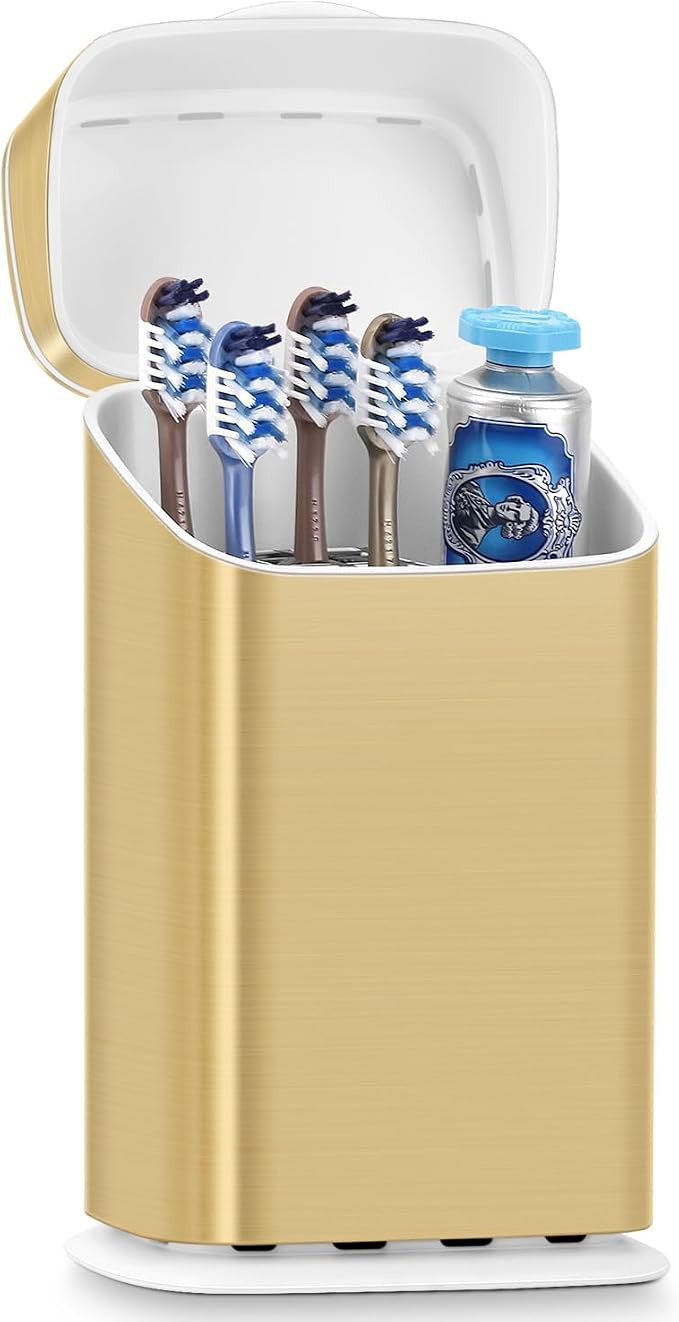 GFWARE Toothbrush Holder with Cover - 5 Slots Toothbrush Holders for bathrooms, Detachable Bathro... | Amazon (US)