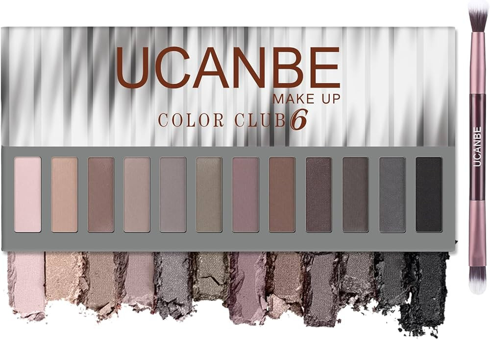 UCANBE 12 Color Eyeshadow Makeup Palette, Naked Nude Eye Shadow, Neutral Matte Shimmer Make Up Pa... | Amazon (US)
