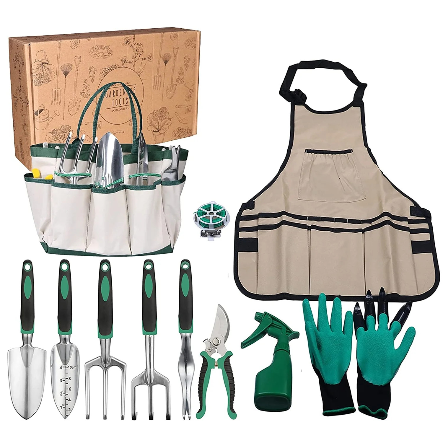 Senhu Garden Tools Set for Woman & Man Gardening Tool Kit with Apron Gardening Hand Tool Clearanc... | Walmart (US)