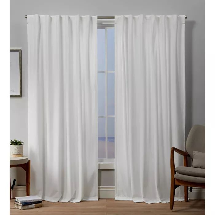 Velvet Back Tab Light Filtering Window Curtain Panels - Exclusive Home | Target