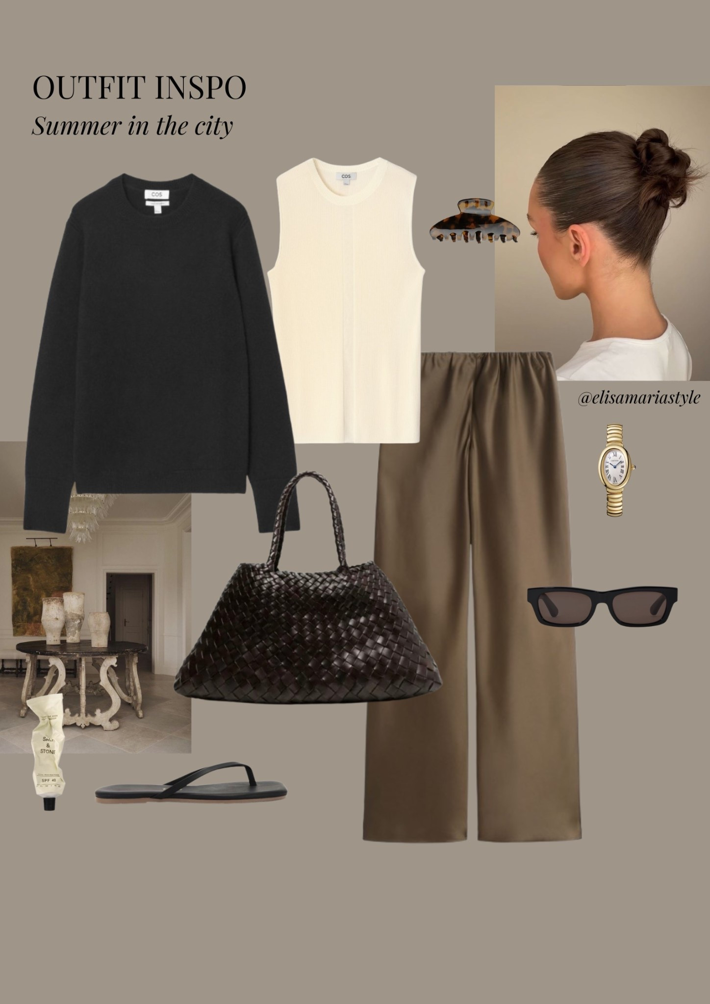 Satin trousers minimalist chic summer outfit 🤍

#LTKsummer #LTKstyletip #LTKbag