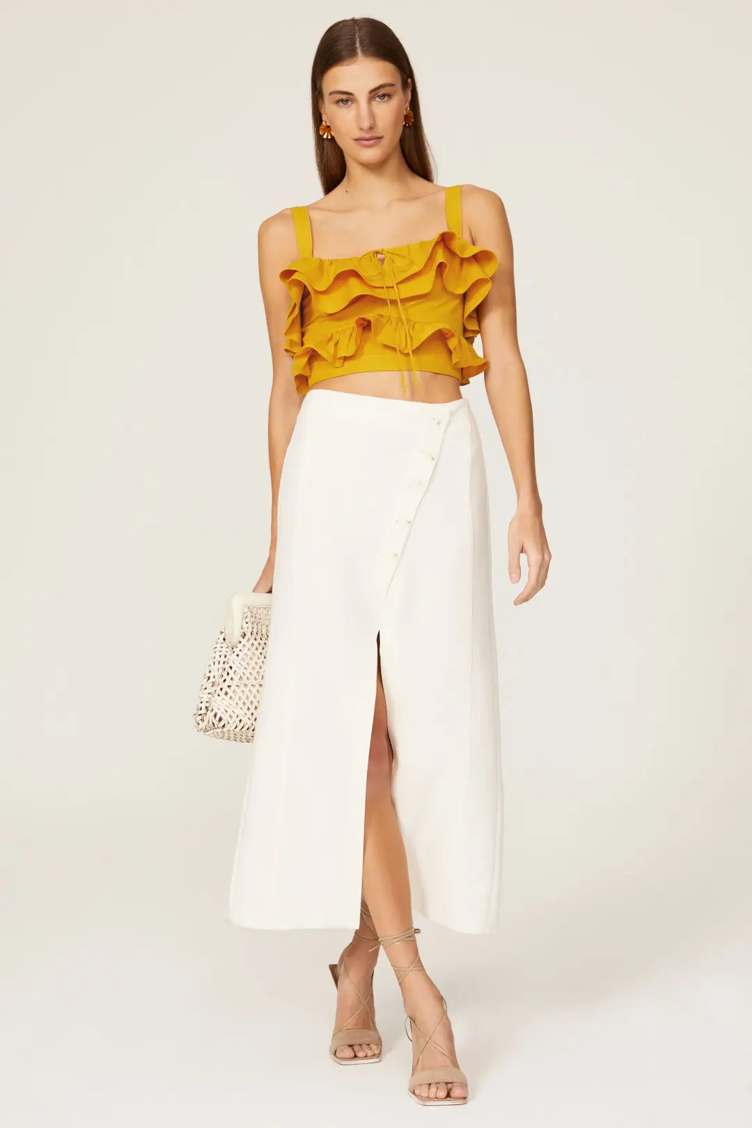 Jason Wu Ruffle Crop Top | Rent the Runway
