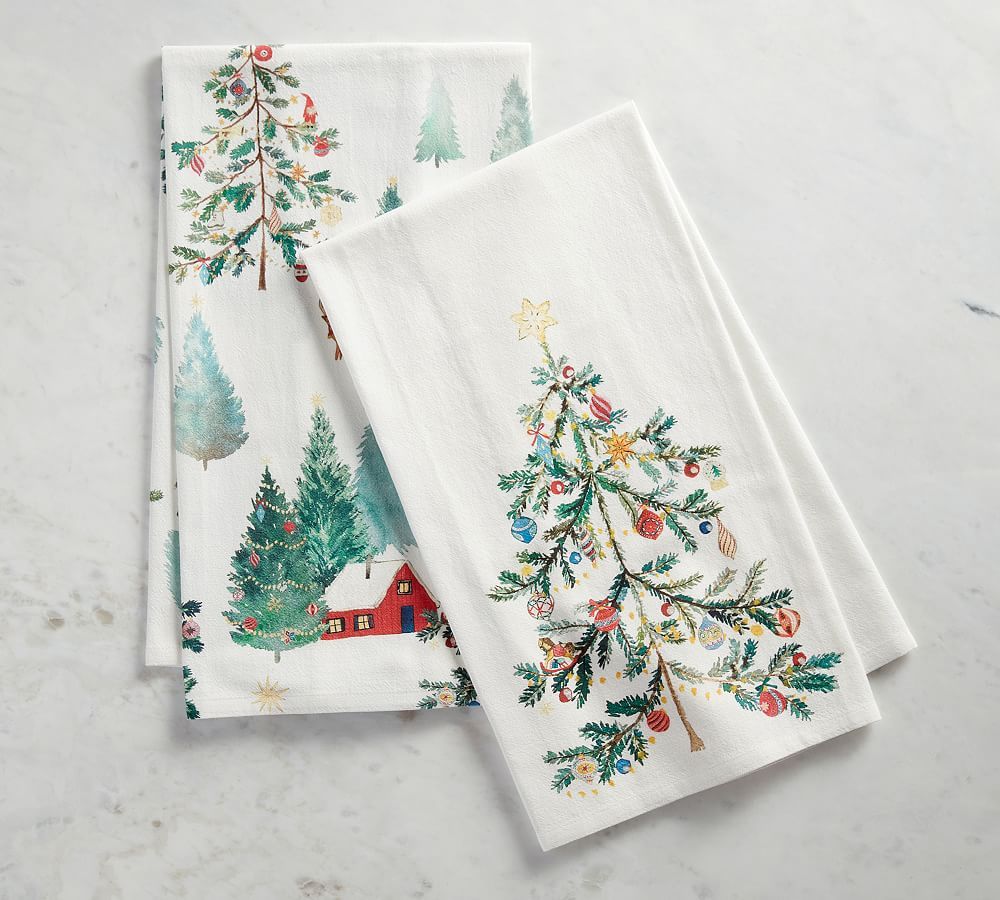 Christmas in the Country Cotton Tea Towels - Set of 2 | Pottery Barn (US)
