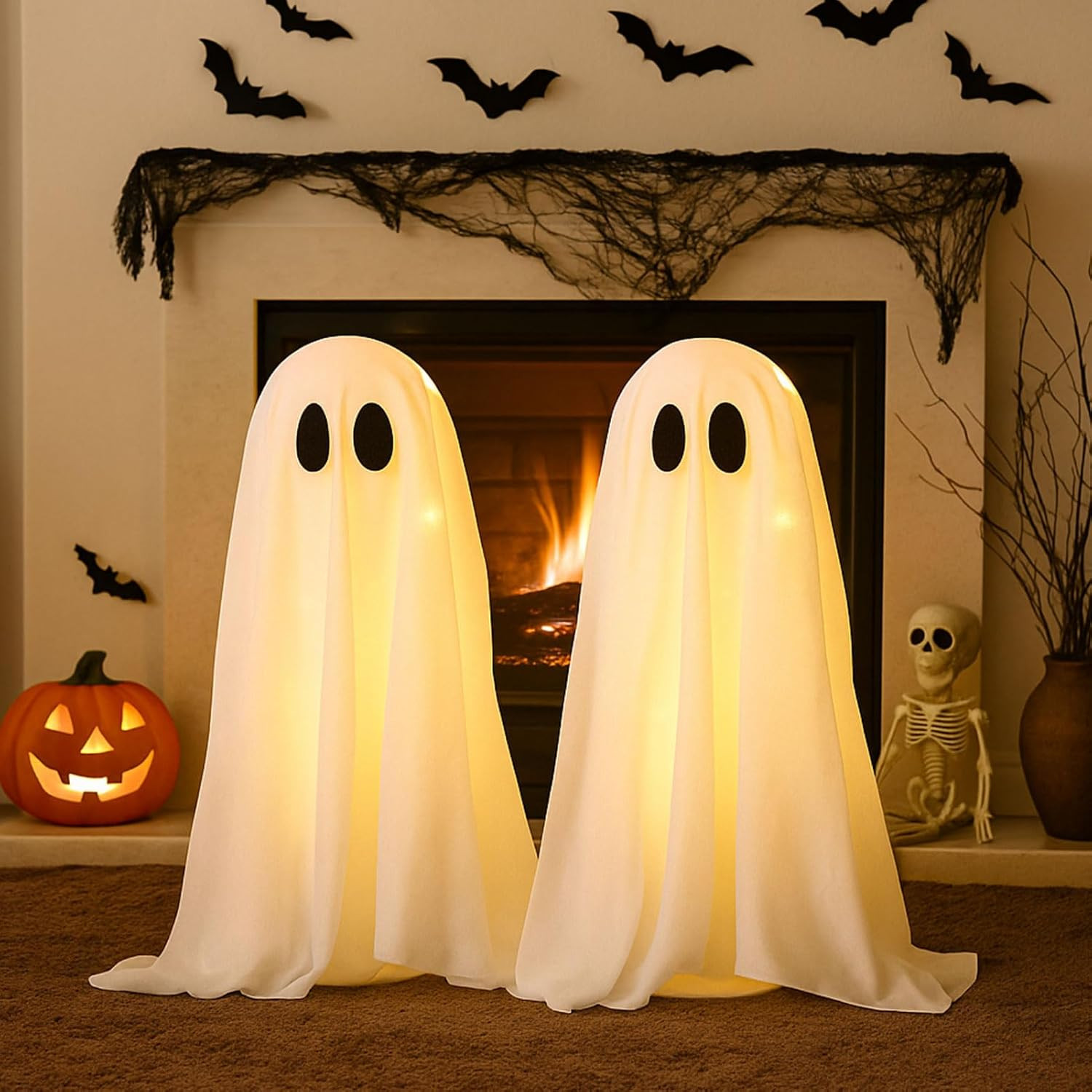 Halloween Deko Geist Beleuchtet, 2er Set Halloween Geister Deko (A) | Amazon (DE)