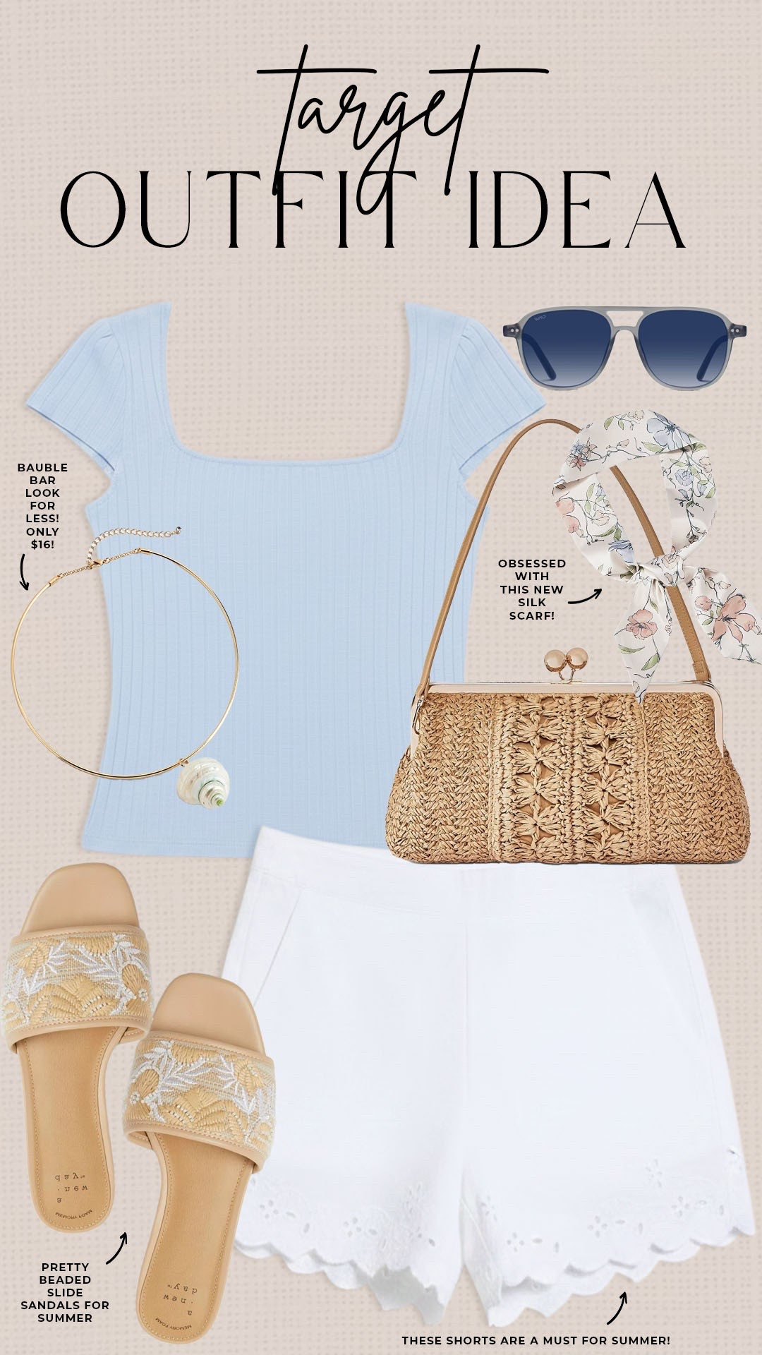 Fun summer outfit idea from Target!

#targetfinds

Target finds. Target fashion. Target new arrivals. Target summer style. Casual summer outfit idea. White eyelet hem linen shorts. Target oversized straw clutch.

#LTKootd #LTKSeasonal #LTKgrwm