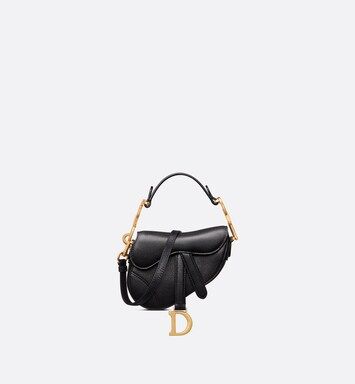 Micro sac Saddle Cuir de chèvre noir | DIOR | Dior Couture