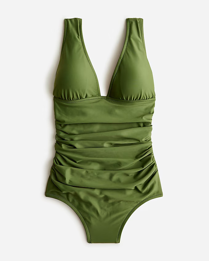 Ruched V-neck one-piece | J. Crew US