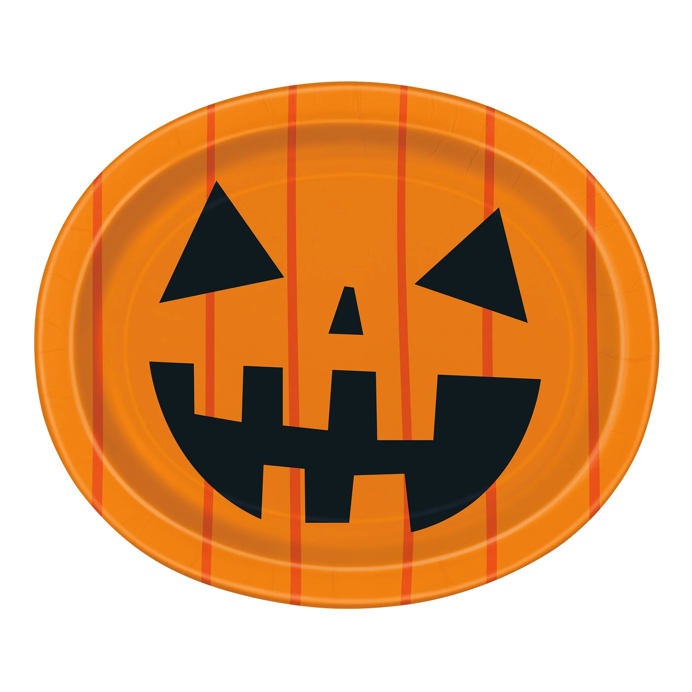 Halloween Pumpkin Toss Oval Paper Plates, Multicolor, 12 in, 8 Count, by Way To Celebrate | Walmart (US)
