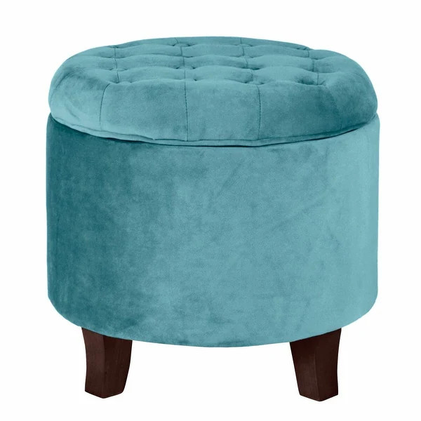 Carson Carrington Hare Large Round Button-tufted Storage Ottoman - On Sale - Overstock - 17800883 | Bed Bath & Beyond