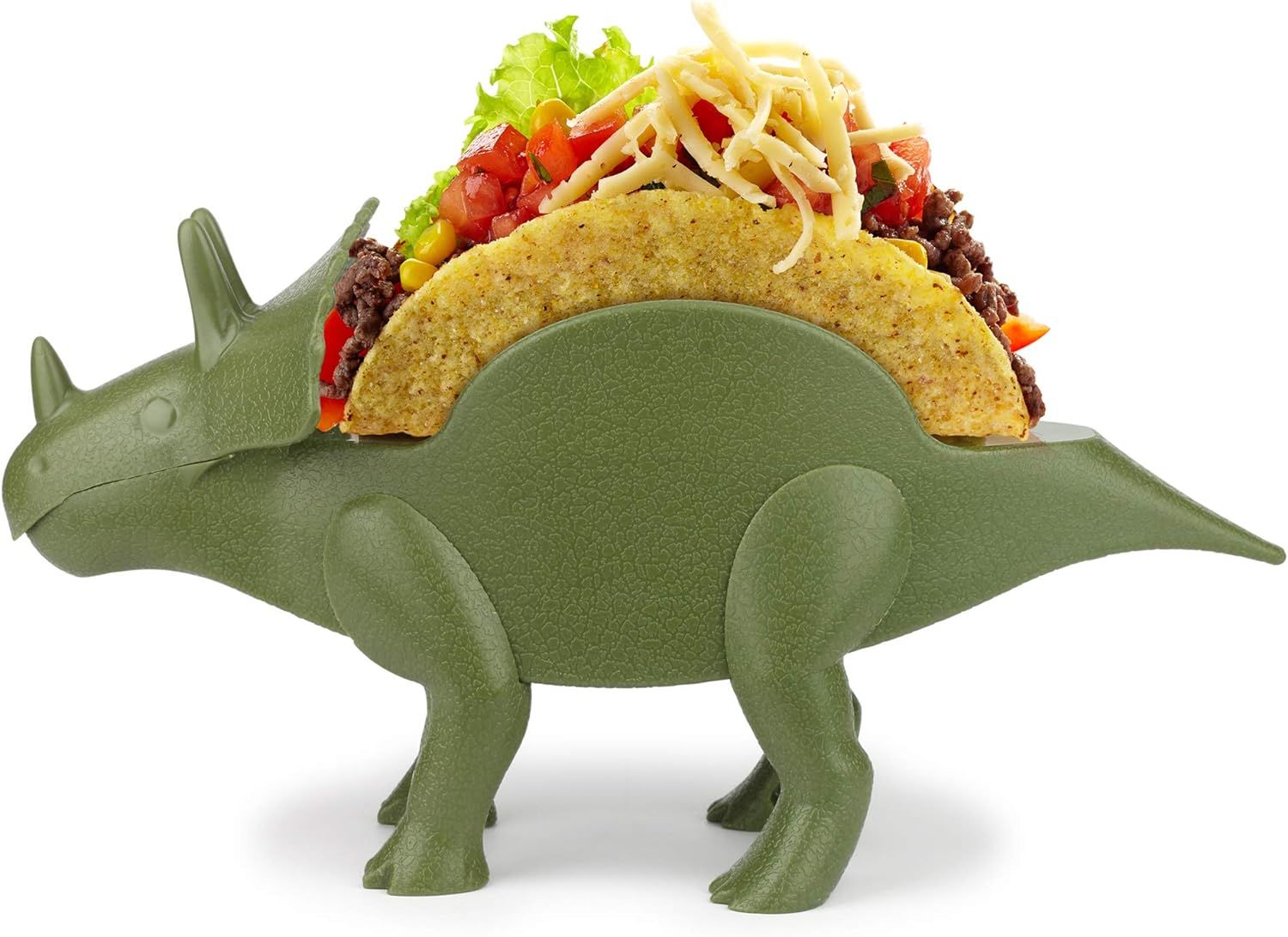 Funwares TriceraTaco Holder Ultimate Dinosaur Taco Stand, Holds 2, Green | Amazon (US)