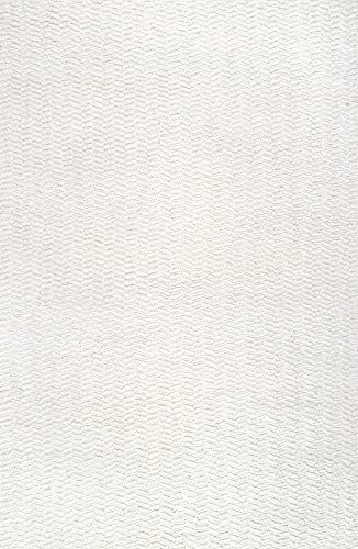 nuLOOM Glendora Chevron Wool Area Rug, 8' 6" x 11' 6", Ivory | Amazon (US)