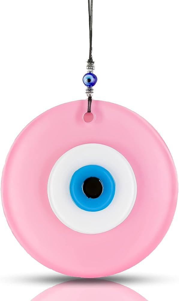BCS Pink Evil Eye Decor Wall Hanging 4.7" Glass Handmade Turkish Greek Nazar Amulet Good Luck & P... | Amazon (US)