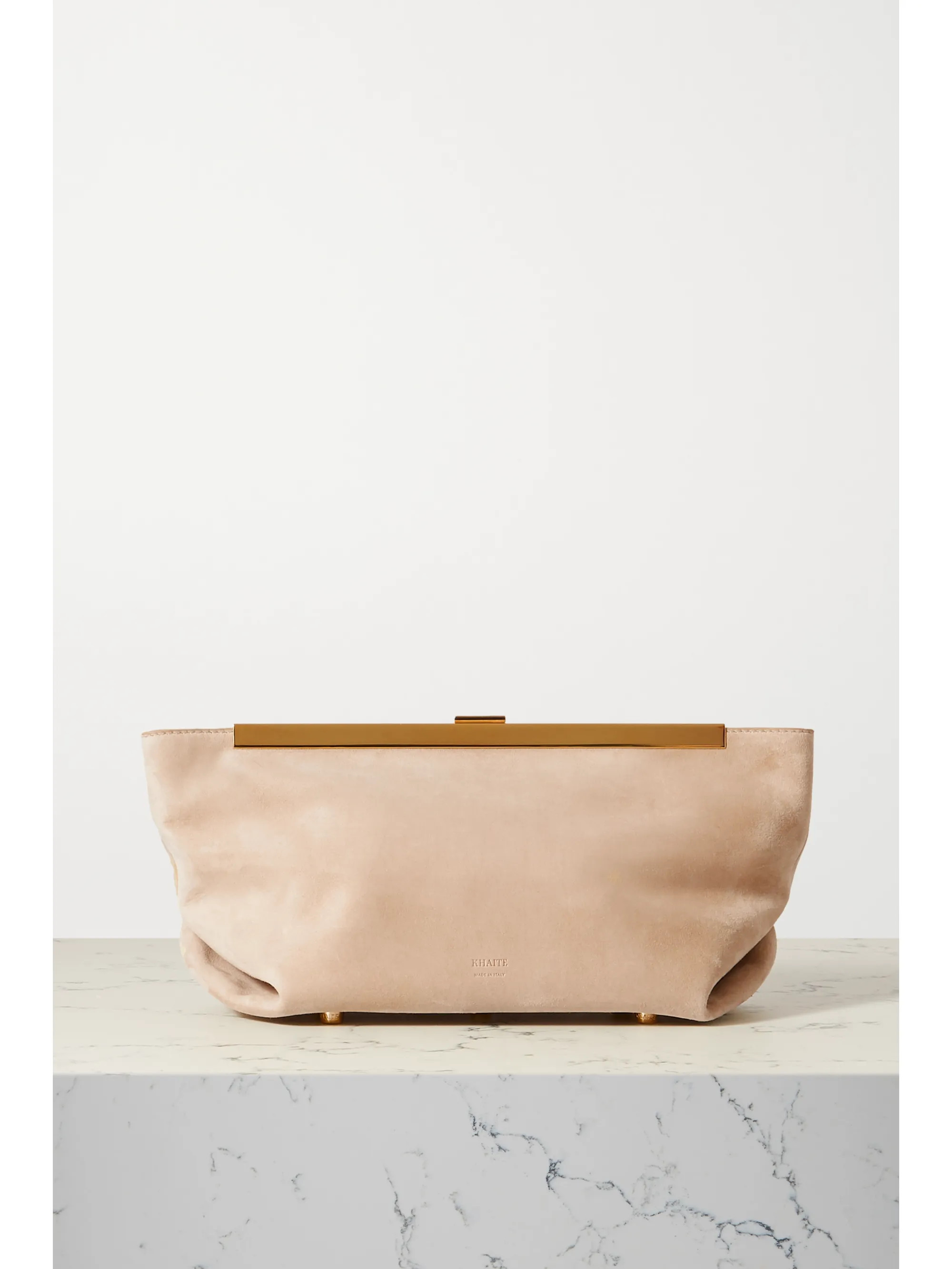 Wollweiß Aimee Clutch aus Veloursleder | Khaite | NET-A-PORTER | NET-A-PORTER (UK & EU)