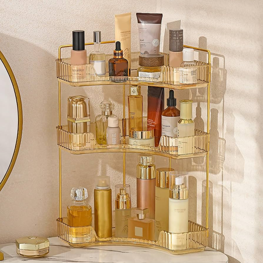 Aveniee Corner Bathroom Counter Organizer, Bathroom Countertop Shelf Makeup Organizer for Vanity ... | Amazon (US)