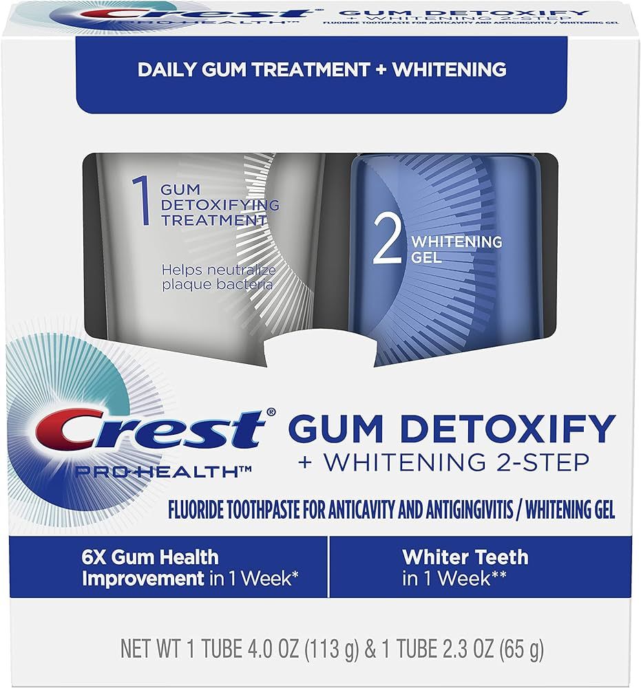 Crest Pro-Health Gum Detoxify + Whitening Two- Step Toothpaste, 4.0 and 2.3 oz | Amazon (US)