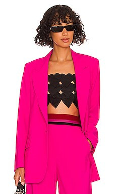 MSGM Long Blazer in Fuchsia from Revolve.com | Revolve Clothing (Global)