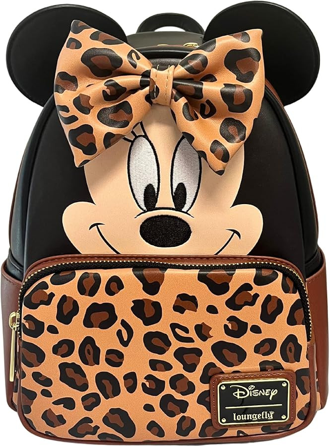 Loungefly Exclusive Disney Minnie Mouse Leopard Print Double Strap Shoulder Bag | Amazon (US)