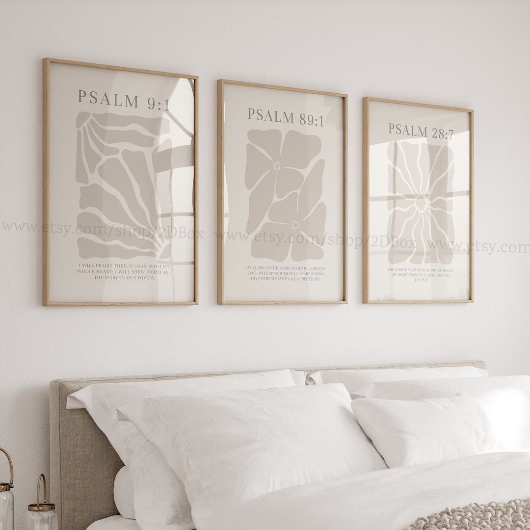 Psalms Collection, Set of 3 Neutral Christian Prints, Beige Exhibition Christian Posters, Modern ... | Etsy (CAD)