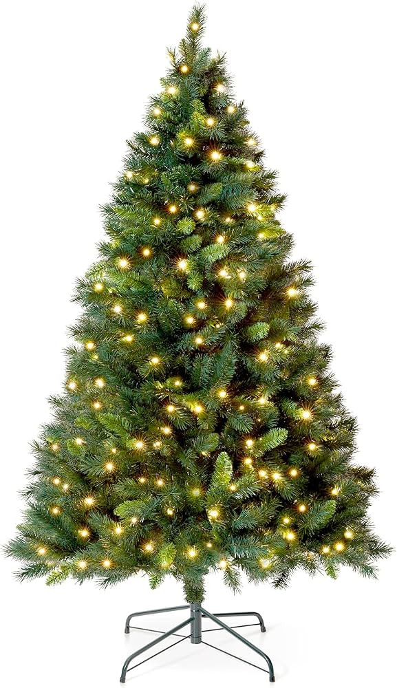 VeryMerry 5FT 'Snowhill' Pre Lit Christmas Tree with 200 Built-In Warm White LED Lights with Auto... | Amazon (UK)