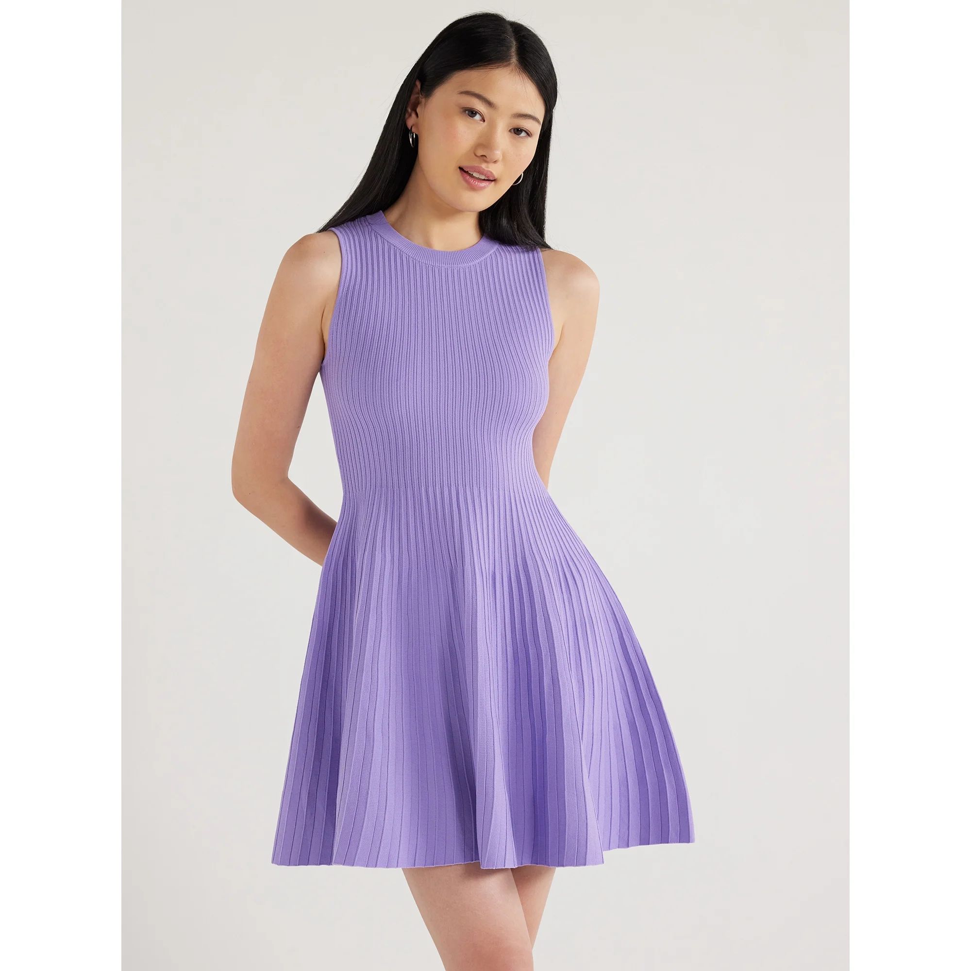 Scoop Women's Striped Mini Sweater Dress, Sizes XS-XXL | Walmart (US)