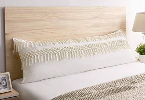 Boho Bohemian Macrame Tassel Ivory accent decorative couch long throw zipper body pillow cover ca... | Amazon (US)