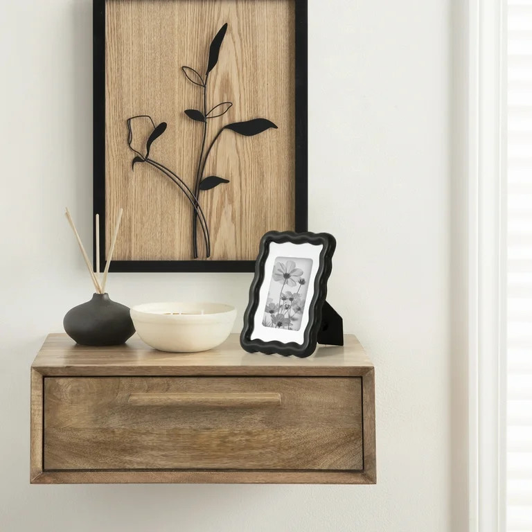 Mainstays 5x7 Wavy Black Picture Frame | Walmart (US)