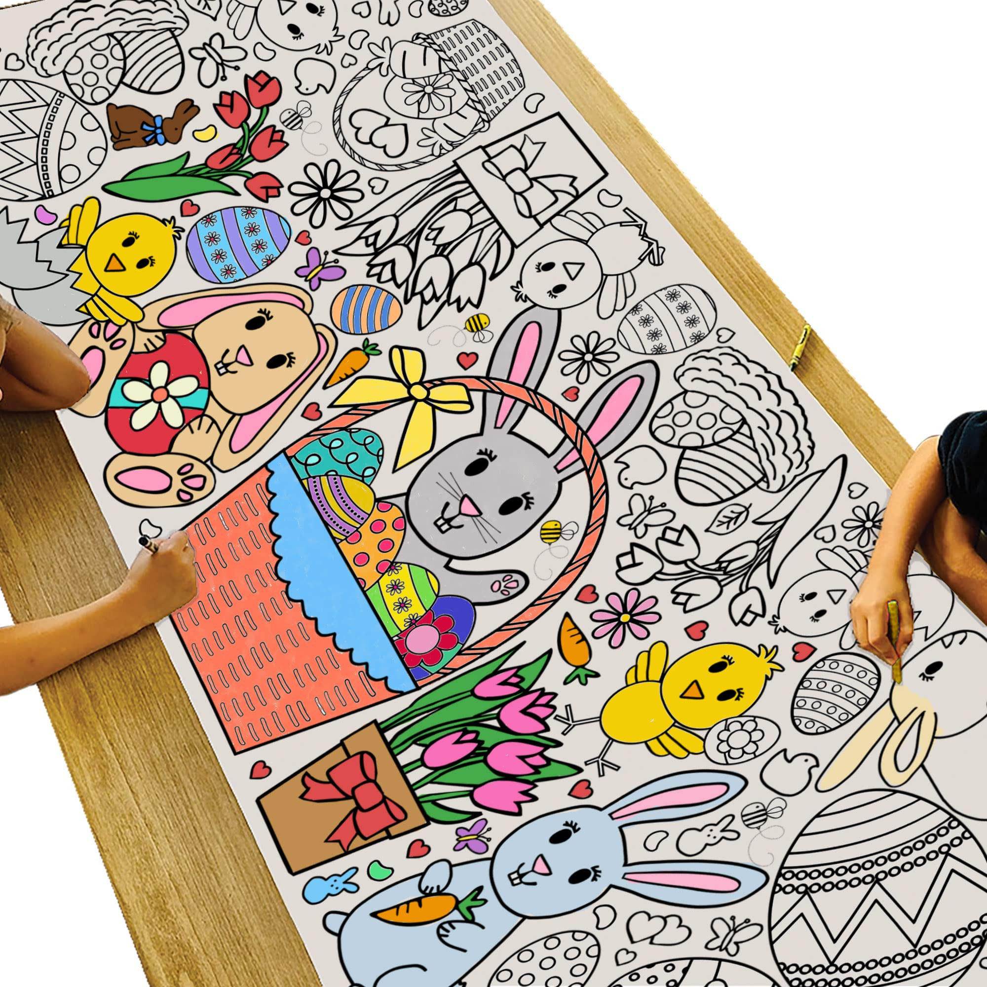 Tiny Expressions Easter Coloring Tablecloth - Rolled, No Creases 30" x 72" Giant Coloring Poster ... | Amazon (US)