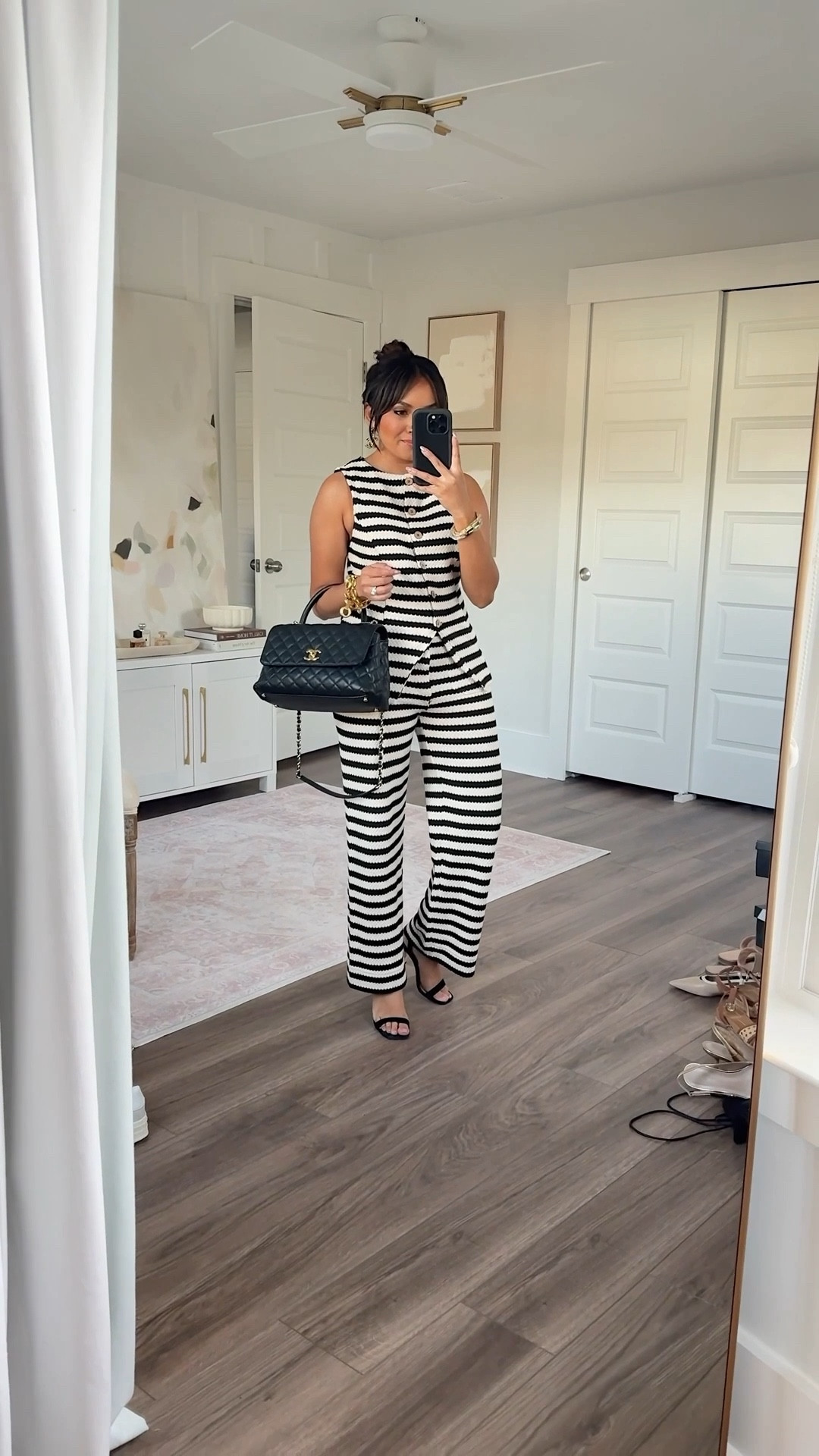 Most asked about matching set! Top size small regular - I bought this in store and petite wasn’t available. I sized up a size so it fits over my hips. I’d order the small petite Pants size 26 regular - fits like a full length pant on me and I can wear these pants with flats.
#LTKStyleTip


#LTKootd #LTKPetite #LTKFindsUnder100