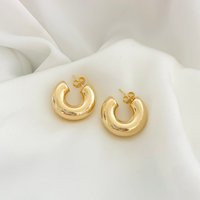 Chunky Gold Hoops, Small Bubble 18K Filled Thick Lightweight Hypoallergenic Minimalist Hoops | Etsy (US)