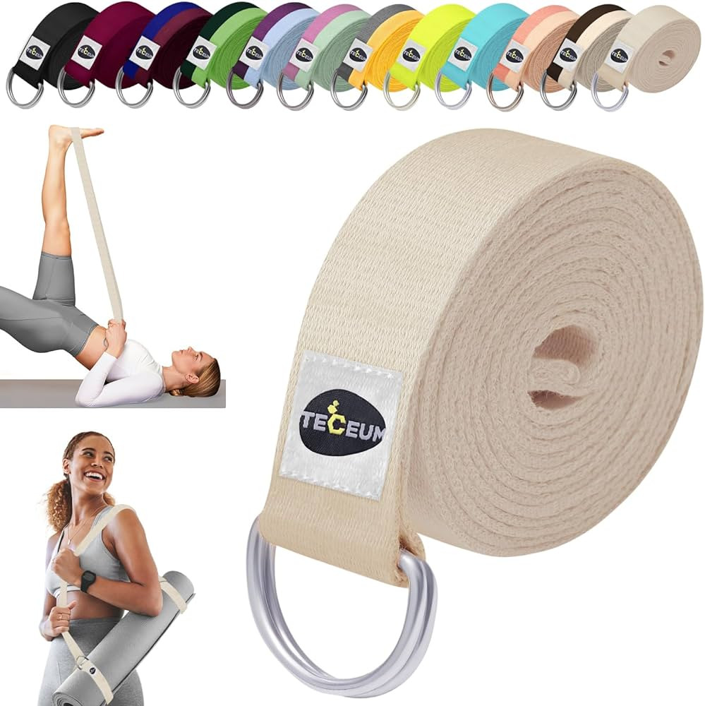 TECEUM [New 2025] Yoga & Mat Strap – 2 in 1 – Cotton – 6 ft 8 ft 10 ft (30+ Colors) – Adj... | Amazon (US)