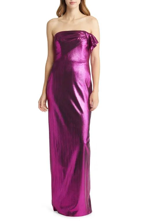 Black Halo Divina Strapless Gown in Magenta Glow at Nordstrom, Size 4 | Nordstrom