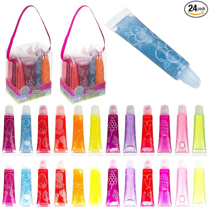EXPRESSIONS 24-Pack Flavored Lip Gloss Bulk Set | Non-Toxic, Kid-Safe Squeeze Tubes for Party Fav... | Amazon (US)