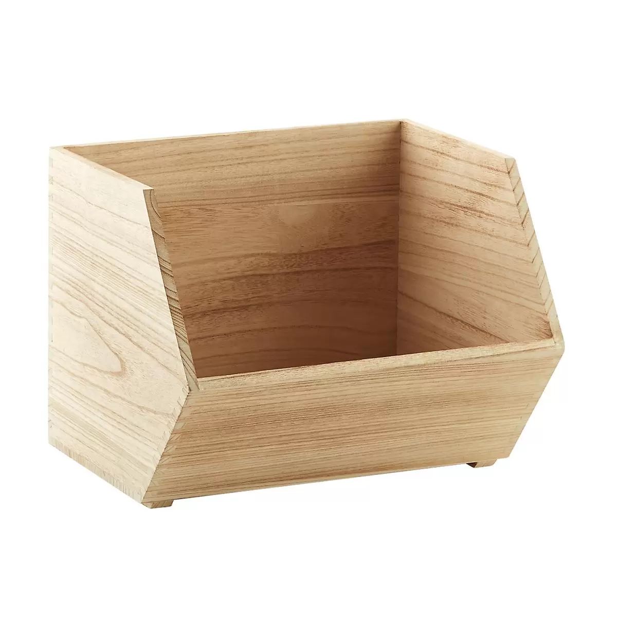 Large Wooden Stacking Bin | The Container Store