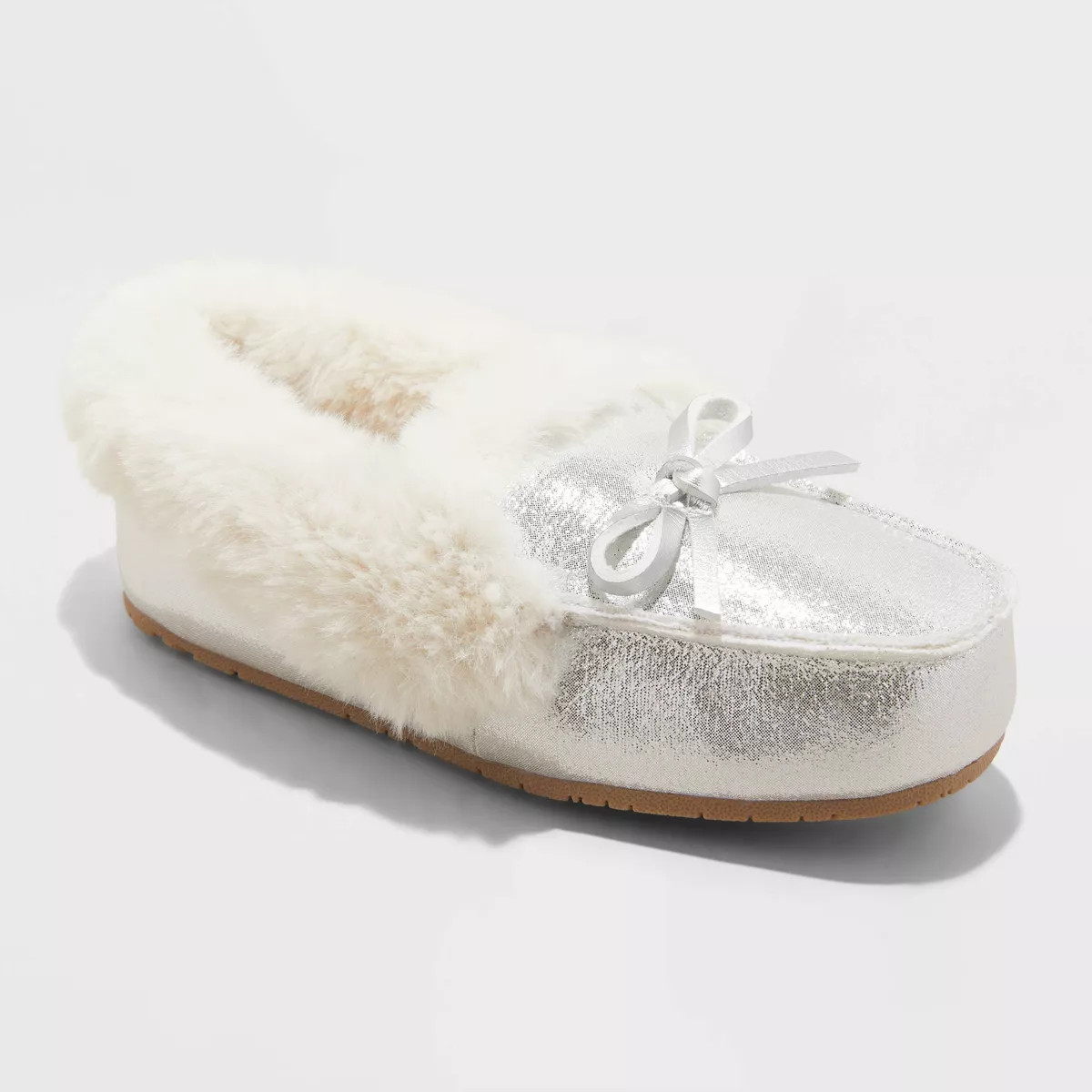 Toddler Girls' Medora Moccasin Slippers - Cat & Jack™ Silver 7 | Target