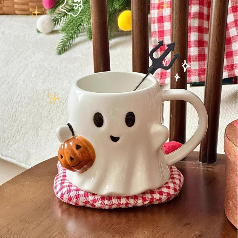 DMHW74S Ceramic Halloween Coffee Mug White Cup Novelty Mugs For Juice Latte Tea Cappuccino | Walmart (US)
