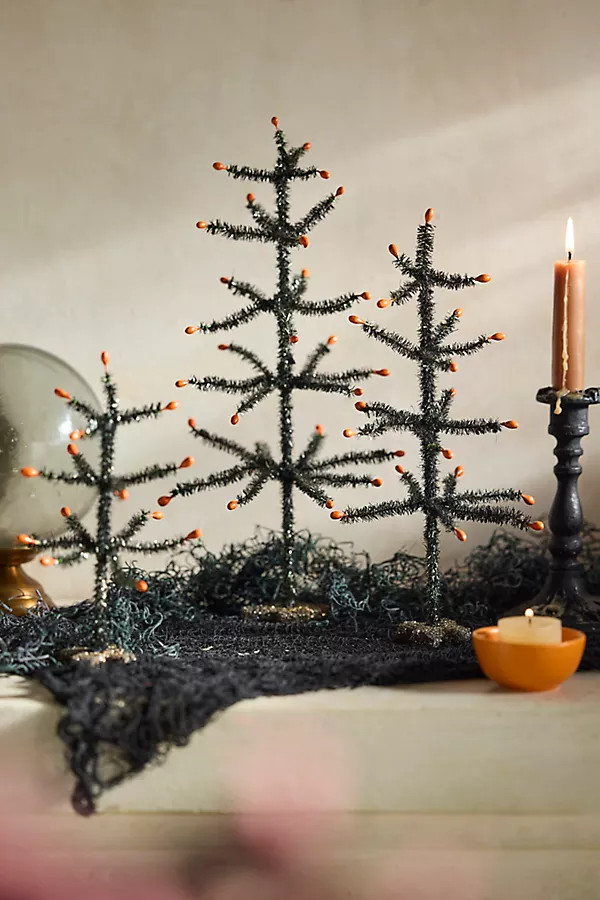 Spooky Tinsel Trees, Set of 3 | Terrain