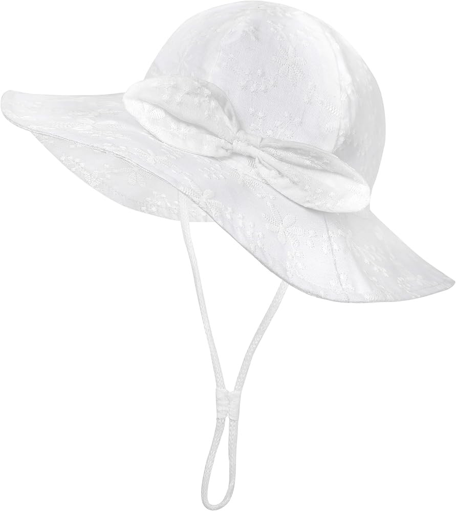 Baby Girl Sun Hat Toddler Summer Bucket Hats UPF 50+ Hat for Infant Girl Beach Hat with Wide Brim... | Amazon (US)