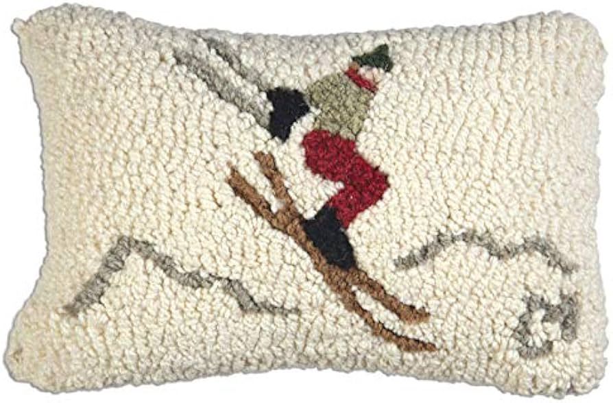 Chandler 4 Corners Artist-Designed Yippee Ski Jumper Hand-Hooked Wool Decorative Throw Pillow (8... | Amazon (US)