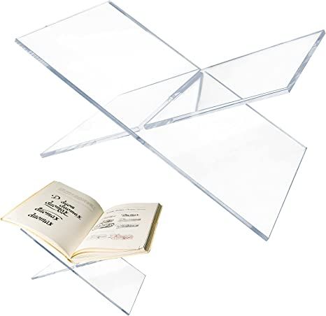 Acrylic Book Stand, Dveda Acrylic Book Holder, Clear Acrylic Book Display Stand, 2 Piece Reading ... | Amazon (US)
