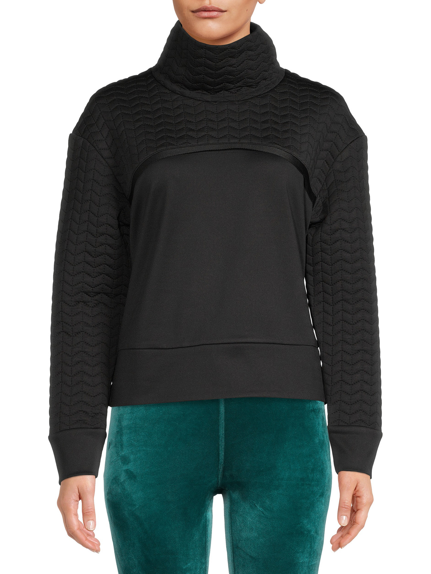 Avia Women's Long Sleeve Quilted Mock Neck Pullover | Walmart (US)